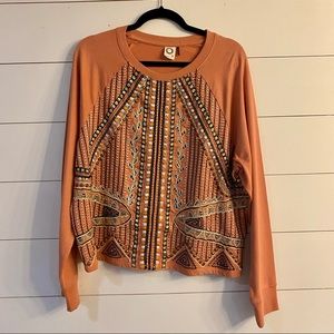 Peach Akemi + Kin Embroidered Sweatshirt